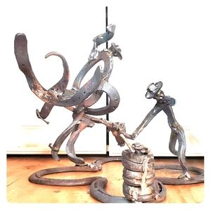 Bull,bullrider,fighter & rodeo clown